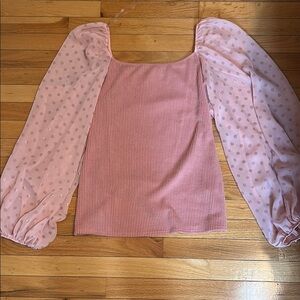 Chic Pink Puff Sleeve Blouse